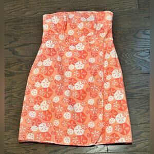 Vineyard Vines Strapless Faux Wrap Sand Dollar Dress Size 8